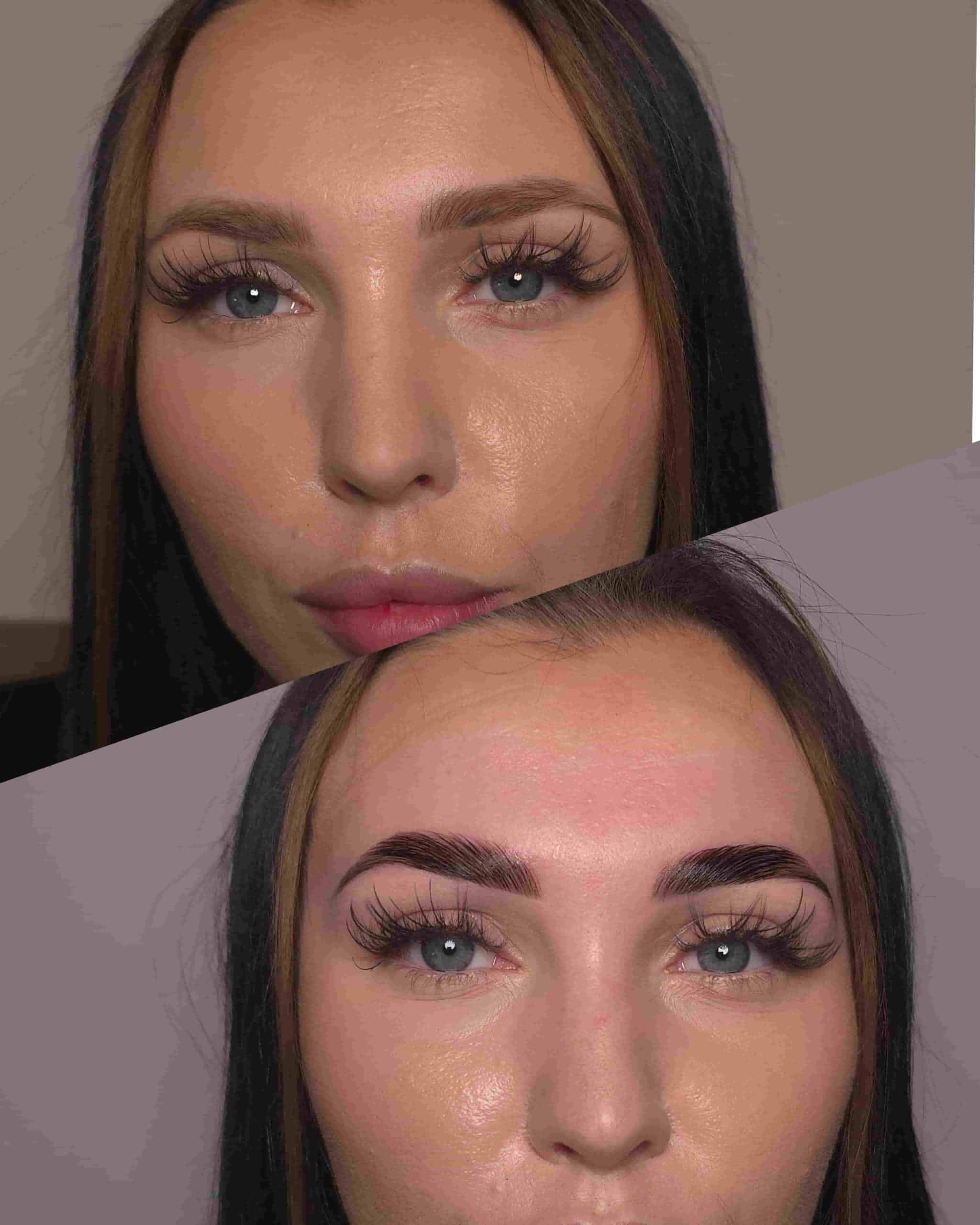 Efekt zagęszczonych brwi po stylizacji w Krakowie.