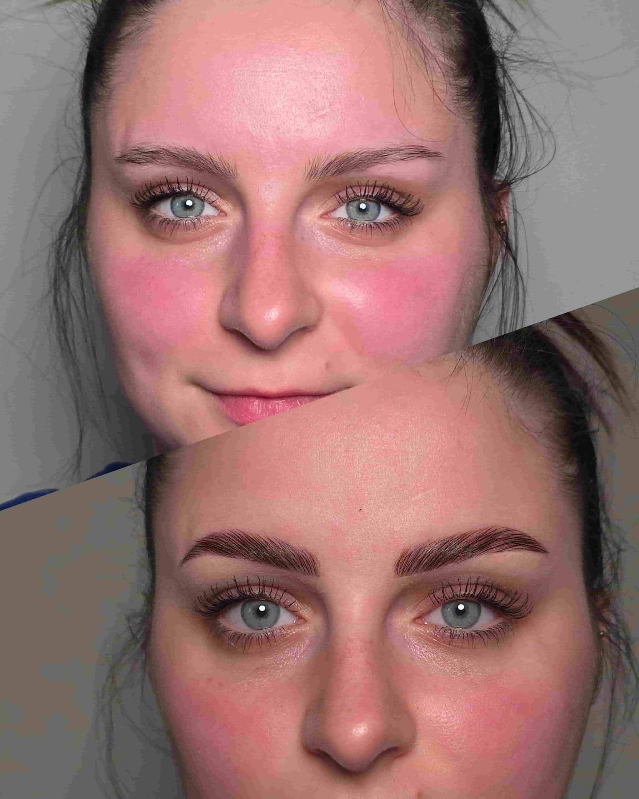 Brwi po laminacji z delikatnym połyskiem – Kraków